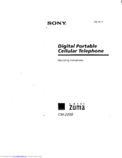 Sony D-Wave Zuma CM-Z200 Operating Instructions Manual