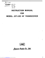 JRC JST-100 Instruction Manual