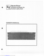 Electro-Voice AP2600A Owner's Manual