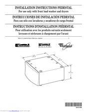 Whirlpool PEDESTAL Installation Instructions Manual