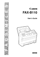 Canon FAX-B110 User Manual