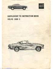 Volvo 1800S Supplement To Instruction Manual