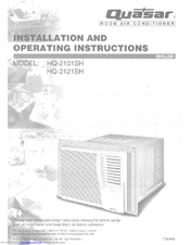 Quasar HQ-2101SH Installation And Operating Instructions Manual