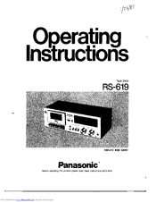 Panasonic RS-619 Operating Instructions Manual