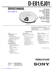 Sony Walkman D-EJ01 Service Manual