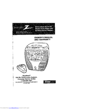 Zenith Z250 Owner's Manual And Warranty