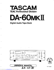 Tascam da-60 mk II Owner's Manual
