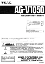 Teac AGV1050 Owner's Manual