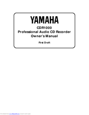 Yamaha CDR1000 Owner's Manual