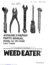 Weed Eater WE12538B Assembly/Repair Parts Manual