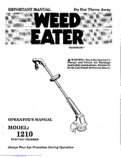 Weed Eater 1210 Operator's Manual