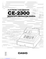 Casio CE-2300 Operator's Instruction Manual