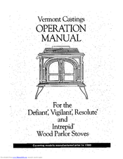 Vermont Castings Intrepid Operation Manual