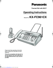 Panasonic KX-FC961CX Operating Instructions Manual