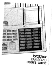 Brother Fax-2020 User Manual