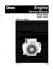 Onan Performer P220 Service Manual
