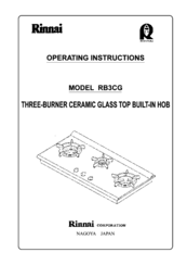 Rinnai RB3CG Operating Instructions Manual