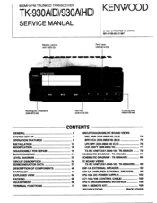 Kenwood TK-930A Service Manual