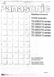 Panasonic TX-29GV10 Series Operating Instructions Manual