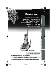 Panasonic KX-TG2216CW Operating Instructions Manual