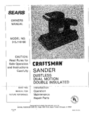 Craftsman 315.116160 Owner's Manual