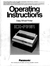 Panasonic KX-P3151 Operating Instructions Manual