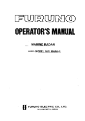 Furuno 1621 MARK-2 Operator's Manual