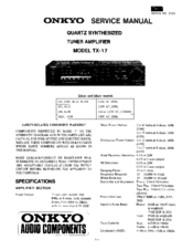 Onkyo TX-17 Service Manual