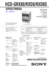 Sony HCD-RXD8S Service Manual