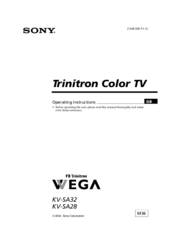 Sony Trinitron KV-SA28 Operating Instructions Manual