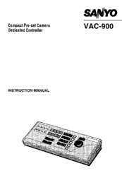 Sanyo VAC-900 Instruction Manual