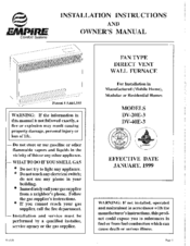 Empire Comfort Systems DV-40E-3 Installation Instructions And Owner's Manual