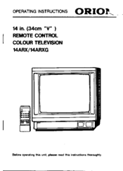 Orion 14ARXG Operating Instructions Manual