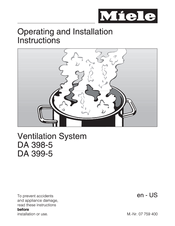 Miele DA 398-5 Operating And Installation Instructions
