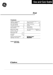 GE DDE7500G Use And Care Manual