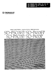 Pioneer SD-P453P Operating Instructions Manual