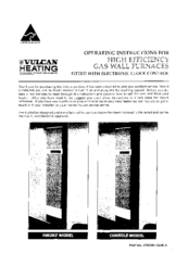 Vulcan Heating Silhouette Operating Instructions Manual