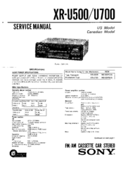 Sony XR-700 Service Manual