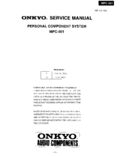 Onkyo MPC-501 Service Manual