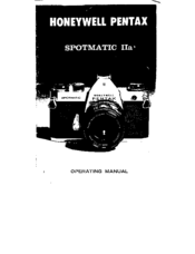 Honeywell Spotmatic Iia Operating Instructions Manual