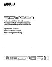 Yamaha SPX990 Operation Manual