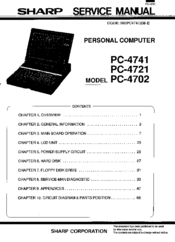 Sharp PC-4721 Service Manual