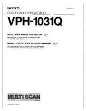 Sony VPH-1031Q Installation Manual
