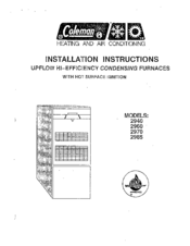 Coleman 2960 Installation Instructions Manual