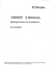 Dimplex GDC-SS24RCW Owner's Manual