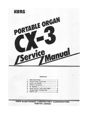 Korg EASYSTART CX-3 Service Manual