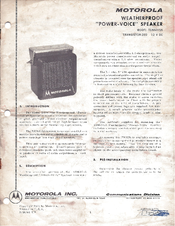 Motorola Power-Voice TSN6015A Installation Manual And User's Manual