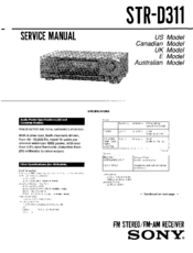 Sony STR-D311 Service Manual