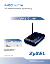 ZyXEL Communications P-660HN-F1A User Manual