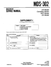 Sony MDS-302 Service Manual